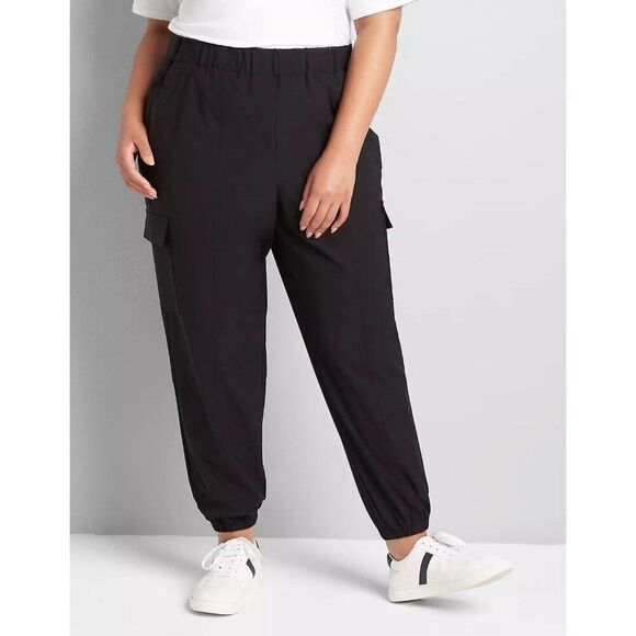 Lane Bryant On The Go Mid Rise Jogger Black Womens Plus Size 18 NWOT Activewear - Picture 1 of 10
